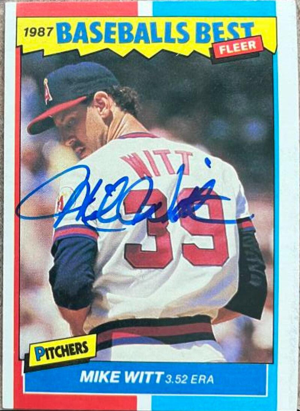 Mike Witt Signed 1987 Fleer Baseball's Best Baseball Card - California Angels