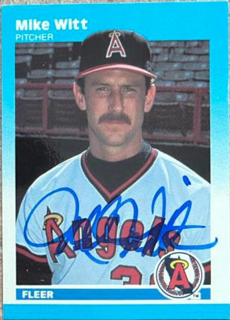 Mike Witt Signed 1987 Fleer Classic Miniatures Baseball Card - California Angels