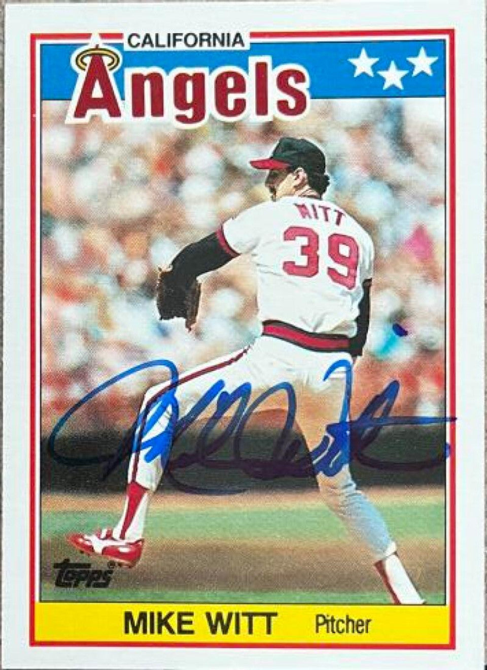 Mike Witt Signed 1988 Topps UK Minis Baseball Card - California Angels