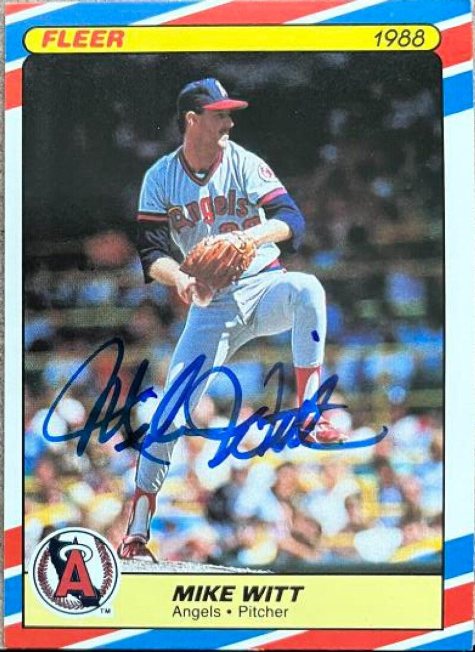 Mike Witt Signed 1988 Fleer Superstars Baseball Card - California Angels