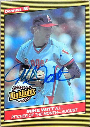 Mike Witt Signed 1986 Donruss Highlights Baseball Card - California Angels