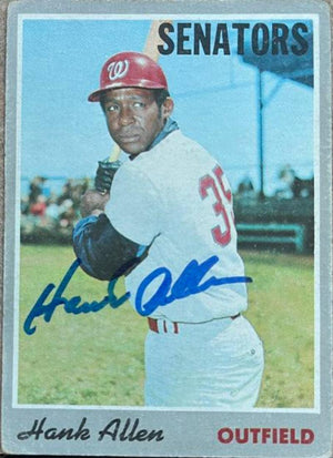 Hank Allen Signed 1970 Topps Baseball Card - Washington Senators