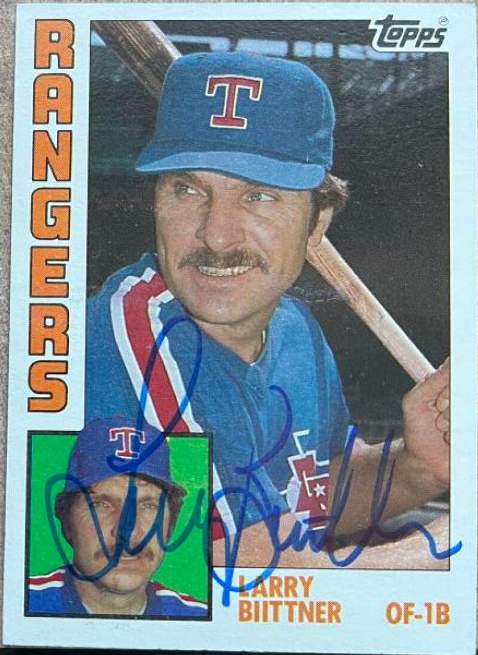 Larry Biittner Signed 1984 Topps Baseball Card - Texas Rangers