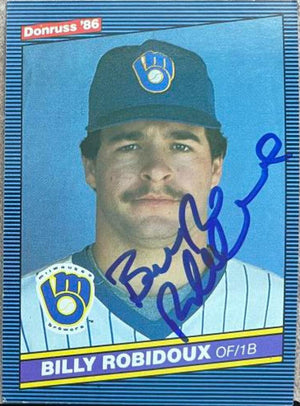 Billy Jo Robidoux Signed 1986 Donruss Baseball Card - Milwaukee Brewers