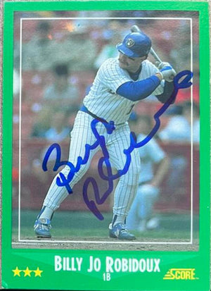 Billy Jo Robidoux Signed 1988 Score Baseball Card - Milwaukee Brewers