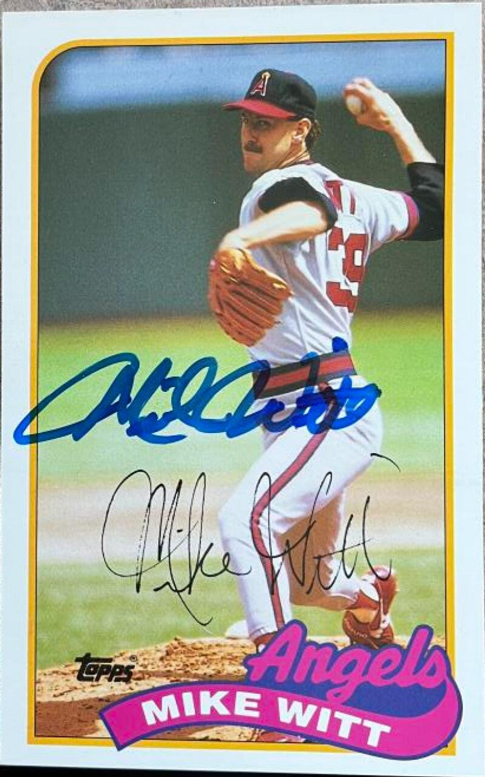 Mike Witt Signed 1989 Topps LJN Baseball Talk Baseball Card - California Angels