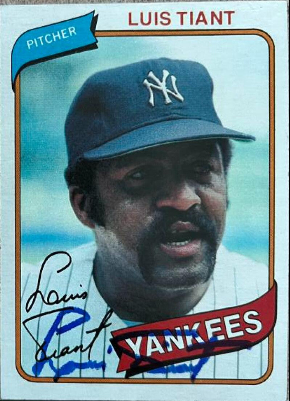 Luis Tiant Signed 1980 Topps Baseball Card - New York Yankees