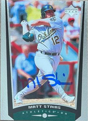 Matt Stairs Signed 1999 Upper Deck Baseball Card - Oakland A's