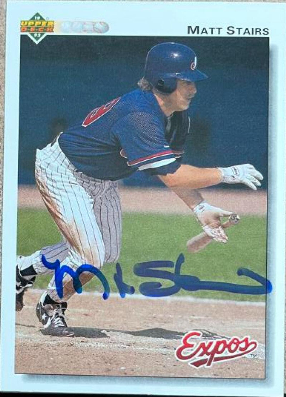 Matt Stairs Signed 1992 Upper Deck Baseball Card - Montreal Expos