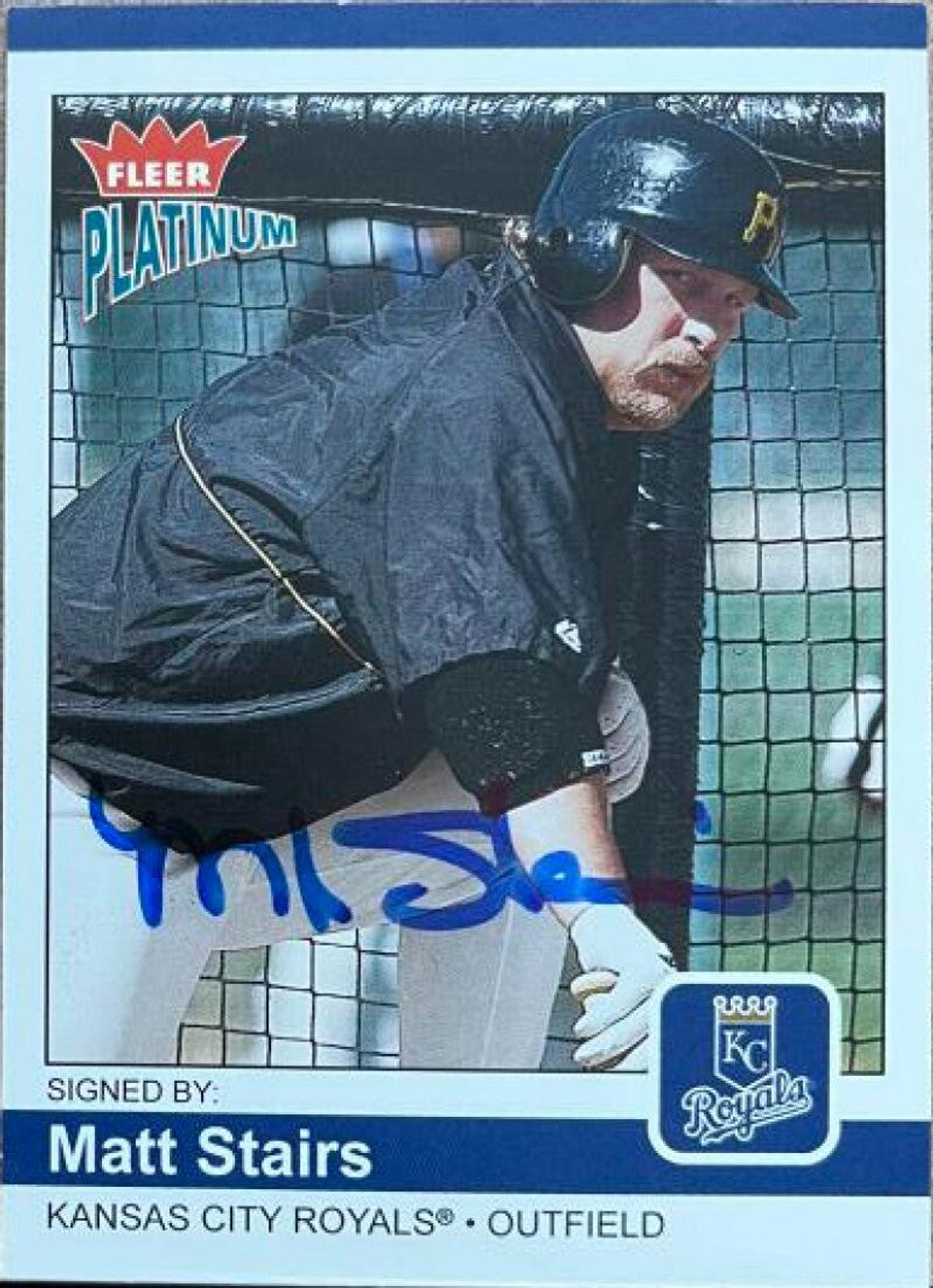 Matt Stairs Signed 2004 Fleer Platinum Baseball Card - Kansas City Royals