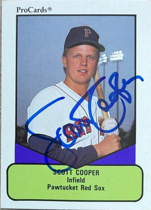 Scott Cooper Signed 1990 ProCards AAA Baseball Card - Pawtucket Red Sox