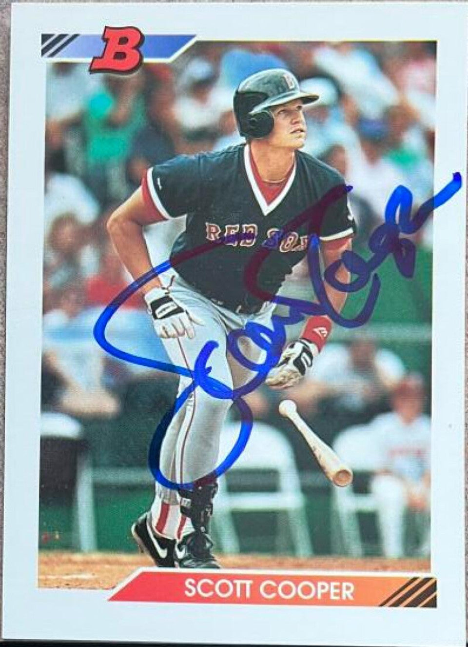 Scott Cooper Signed 1992 Bowman Baseball Card - Boston Red Sox