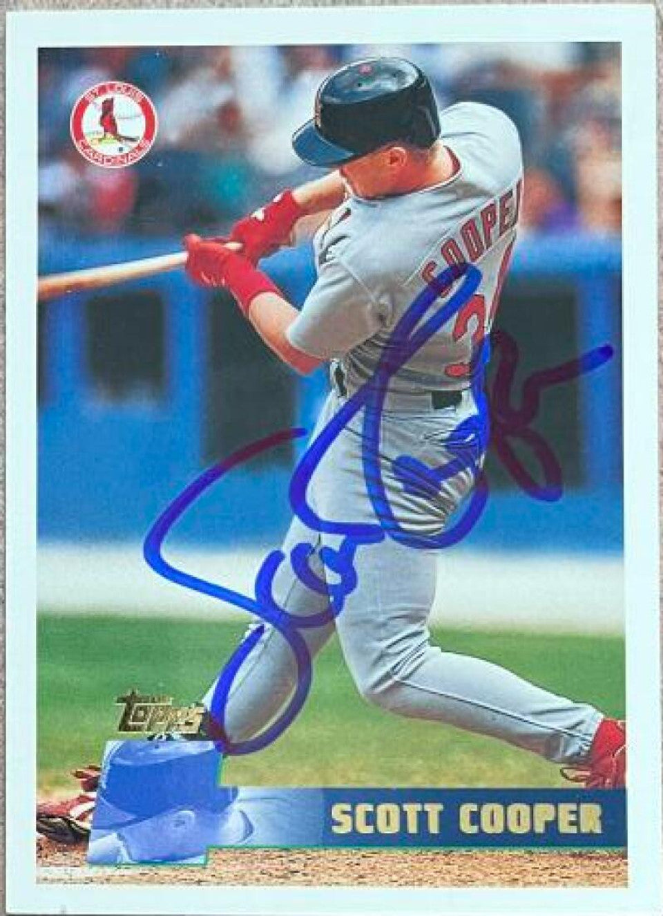 Scott Cooper Signed 1996 Topps Baseball Card - St Louis Cardinals