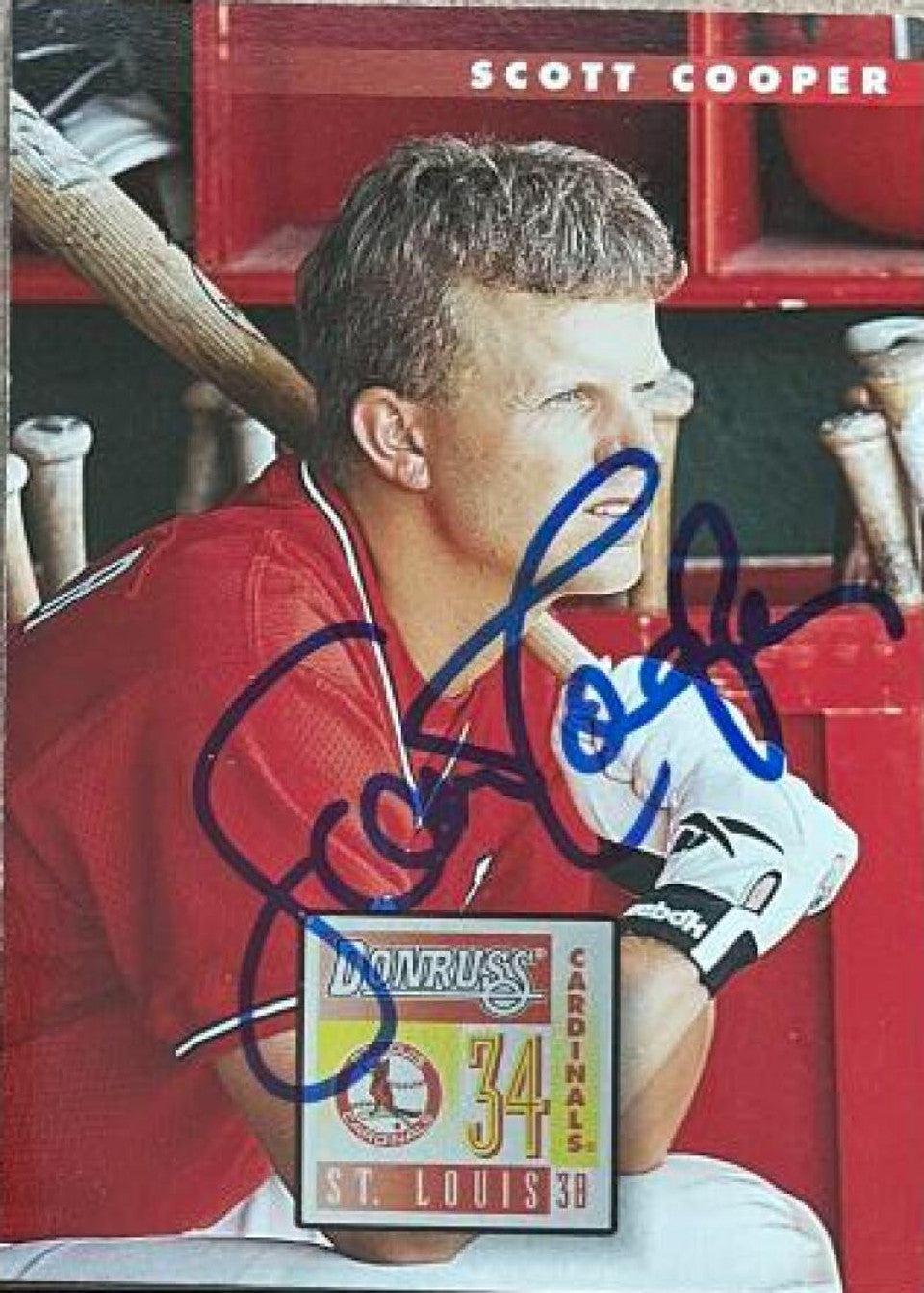 Scott Cooper Signed 1996 Donruss Baseball Card - St Louis Cardinals