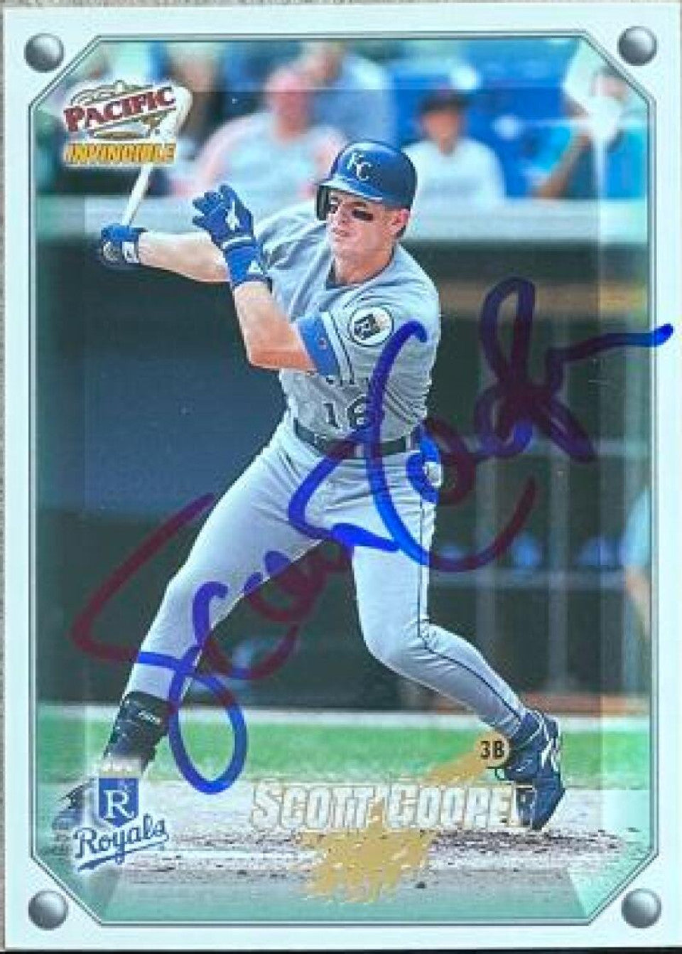 Scott Cooper Signed 1998 Pacific Invincible Gems of the Diamond Baseball Card - Kansas City Royals