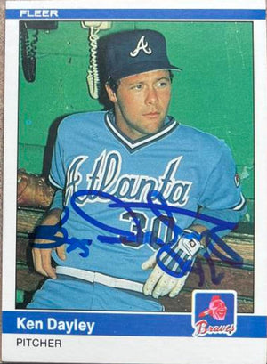 Ken Dayley Signed 1984 Fleer Baseball Card - Atlanta Braves