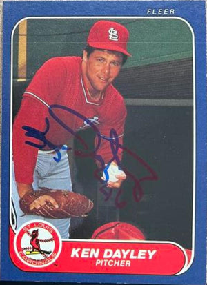 Ken Dayley Signed 1986 Fleer Baseball Card - St Louis Cardinals