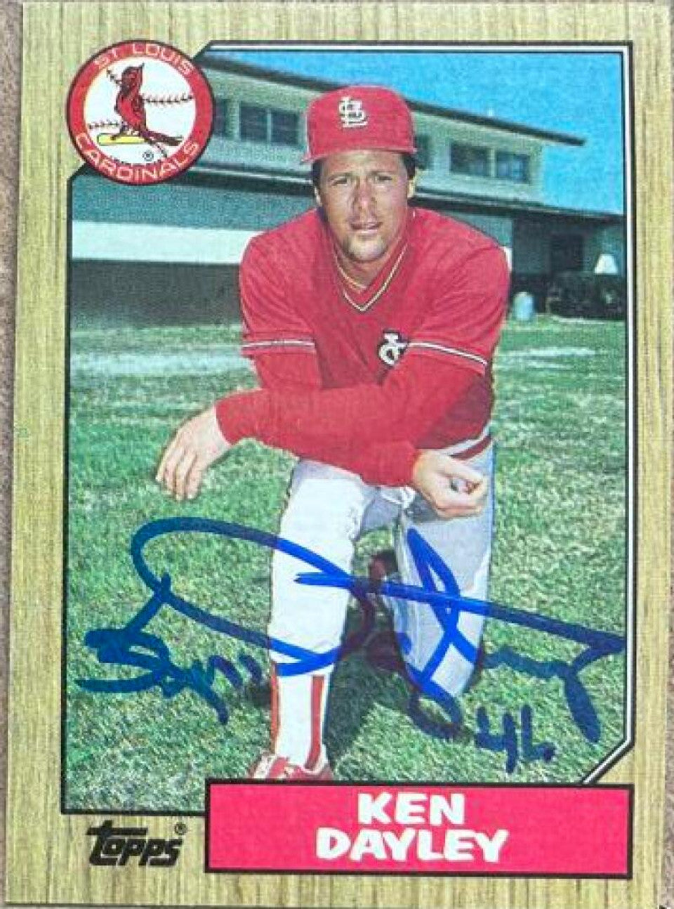 Ken Dayley Signed 1987 Topps Baseball Card - St Louis Cardinals