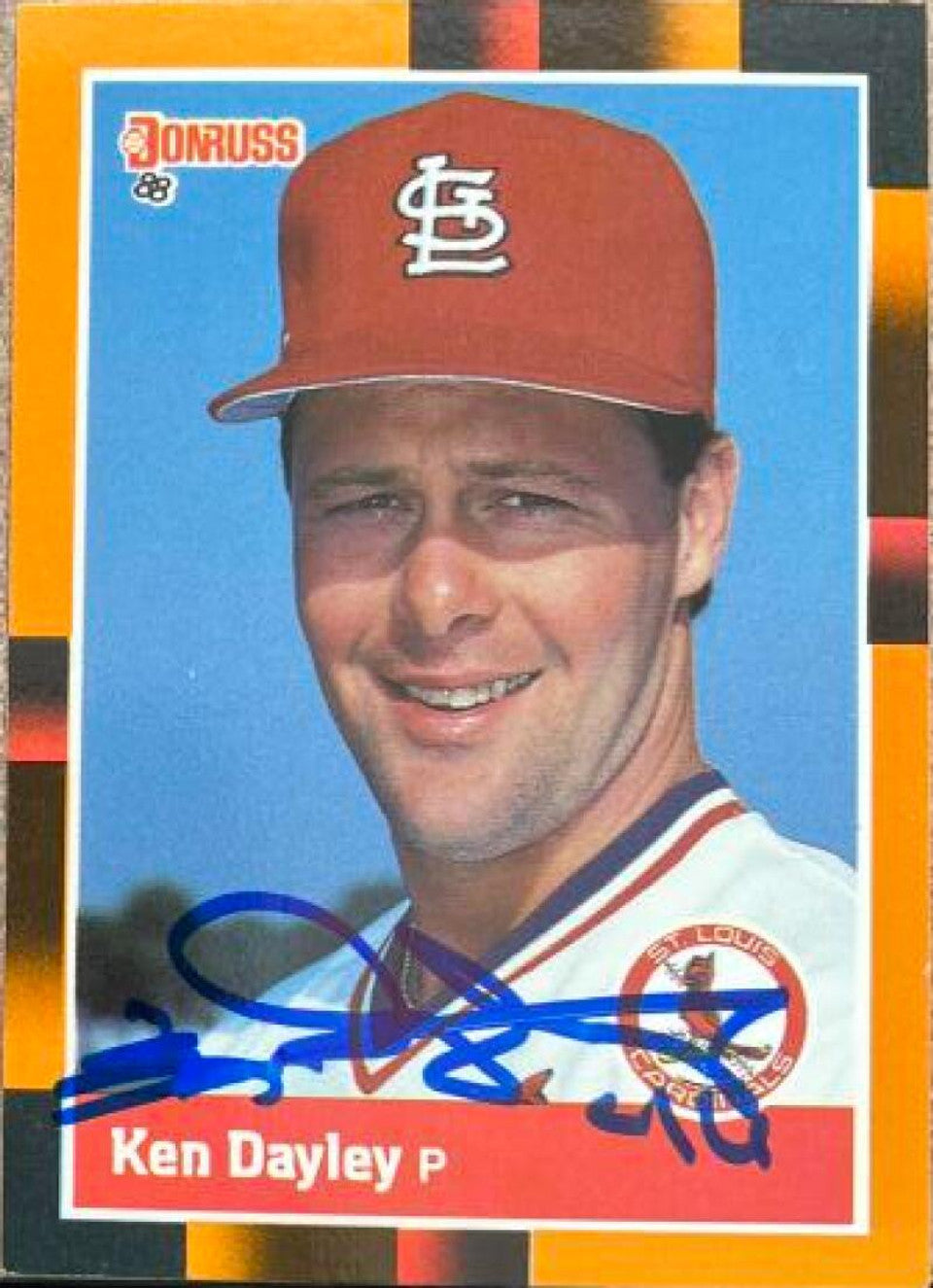 Ken Dayley Signed 1988 Donruss Baseball's Best Baseball Card - St Louis Cardinals