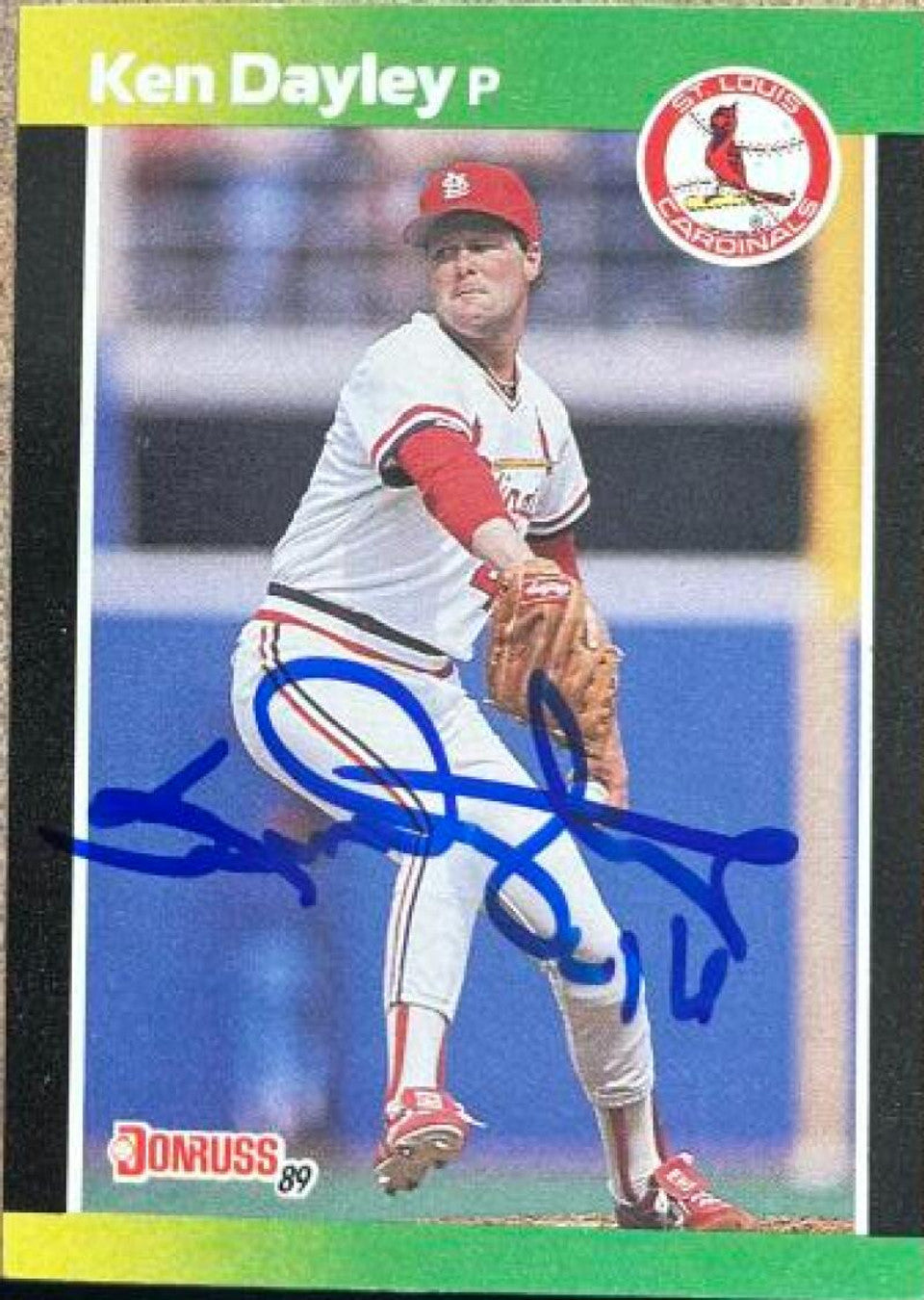 Ken Dayley Signed 1989 Donruss Baseball's Best Baseball Card - St Louis Cardinals