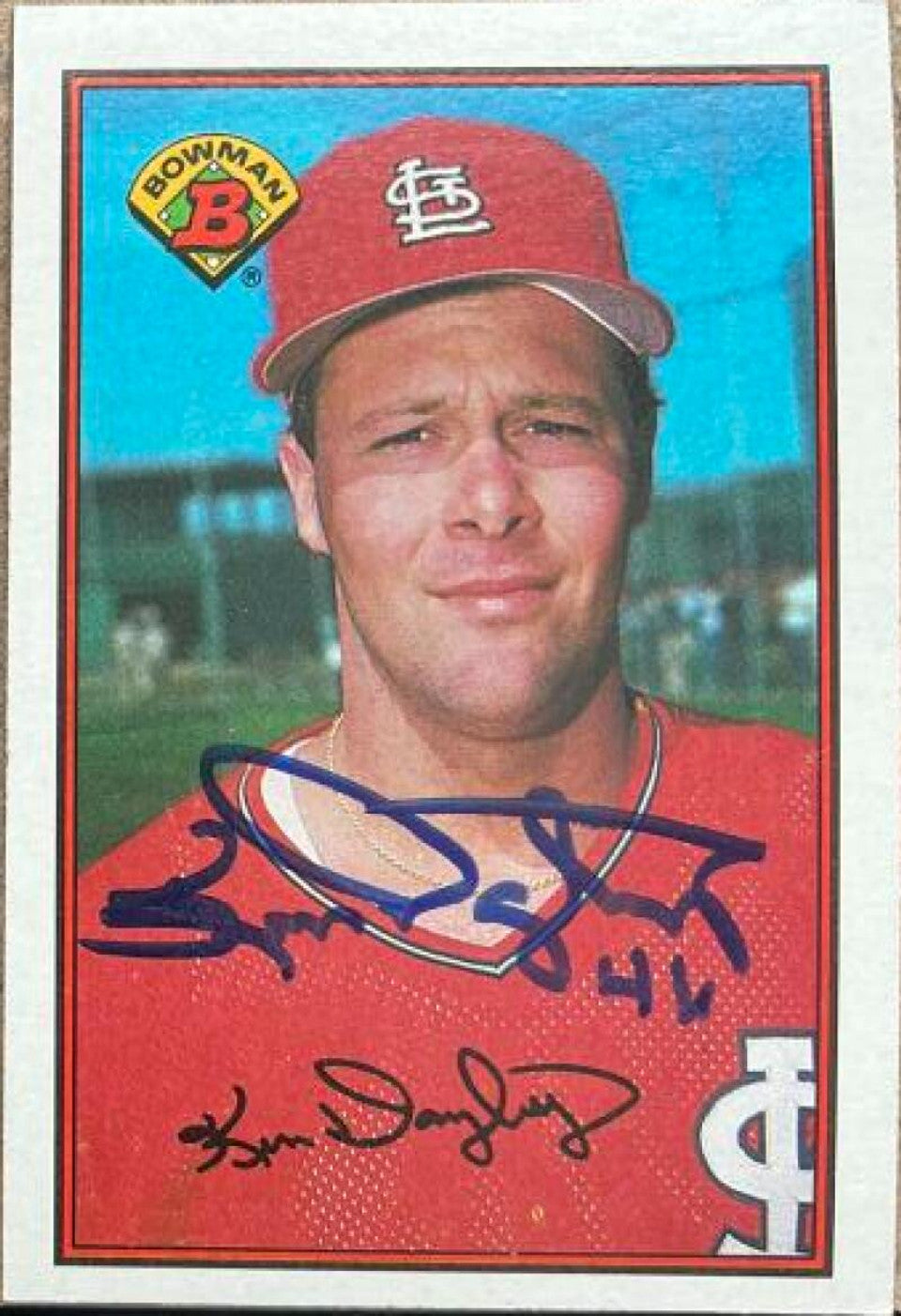 Ken Dayley Signed 1989 Bowman Baseball Card - St Louis Cardinals