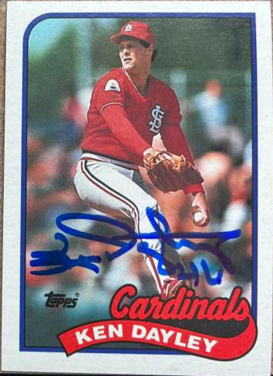 ケン・デイリー サイン入り 1989 Topps ベースボールカード - セントルイス・カーディナルス