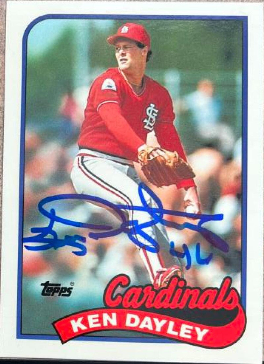 Ken Dayley Signed 1989 Topps Tiffany Baseball Card - St Louis Cardinals