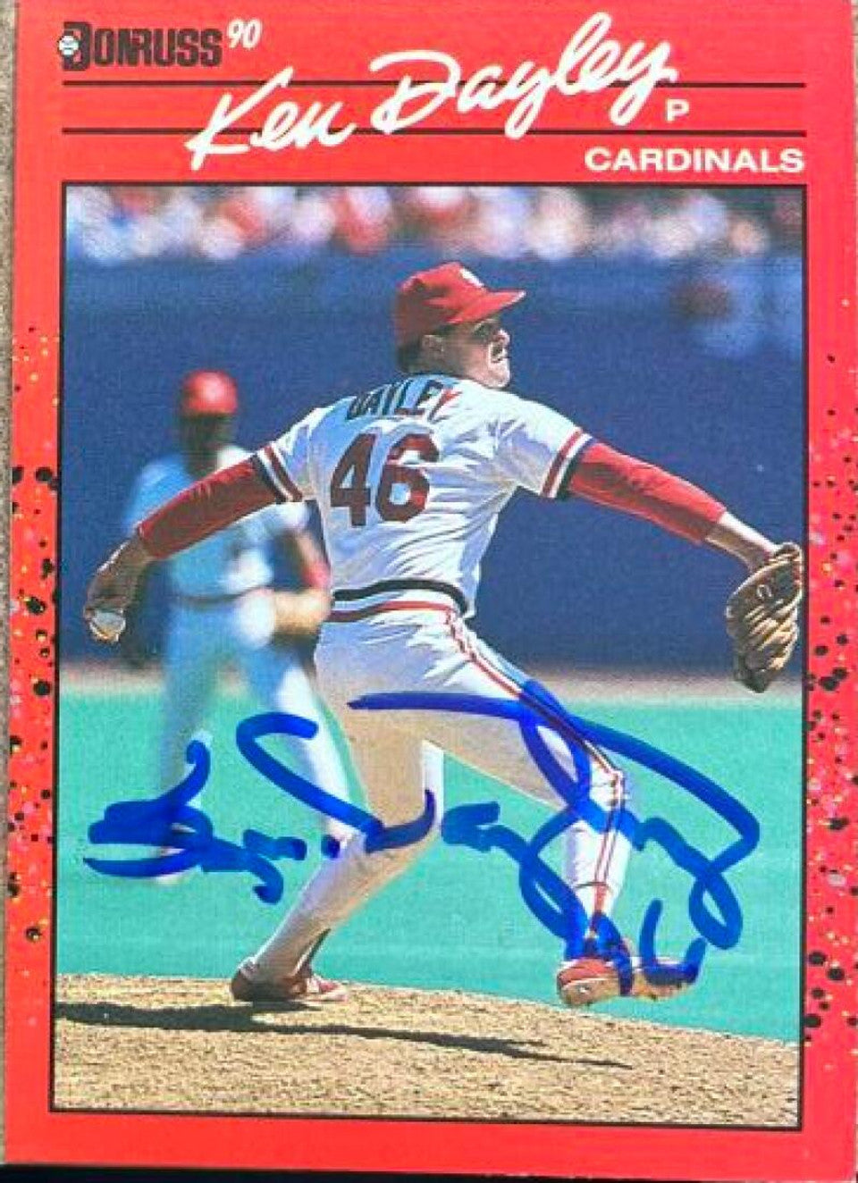 Ken Dayley Signed 1990 Donruss Baseball Card - St Louis Cardinals