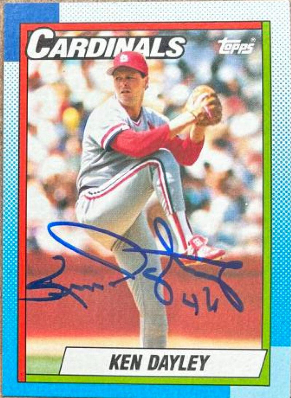 Ken Dayley Signed 1990 Topps Baseball Card - St Louis Cardinals