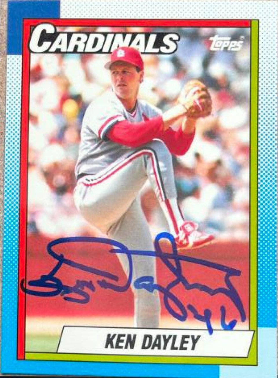 Ken Dayley Signed 1990 Topps Tiffany Baseball Card - St Louis Cardinals