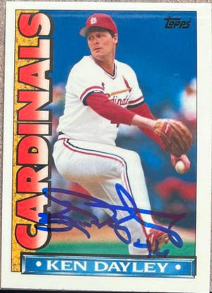 ケン・デイリー直筆サイン入り 1990 Topps TV ベースボールカード - セントルイス・カーディナルス
