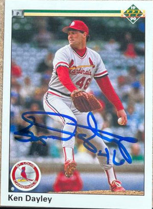 Ken Dayley Signed 1990 Upper Deck Baseball Card - St Louis Cardinals