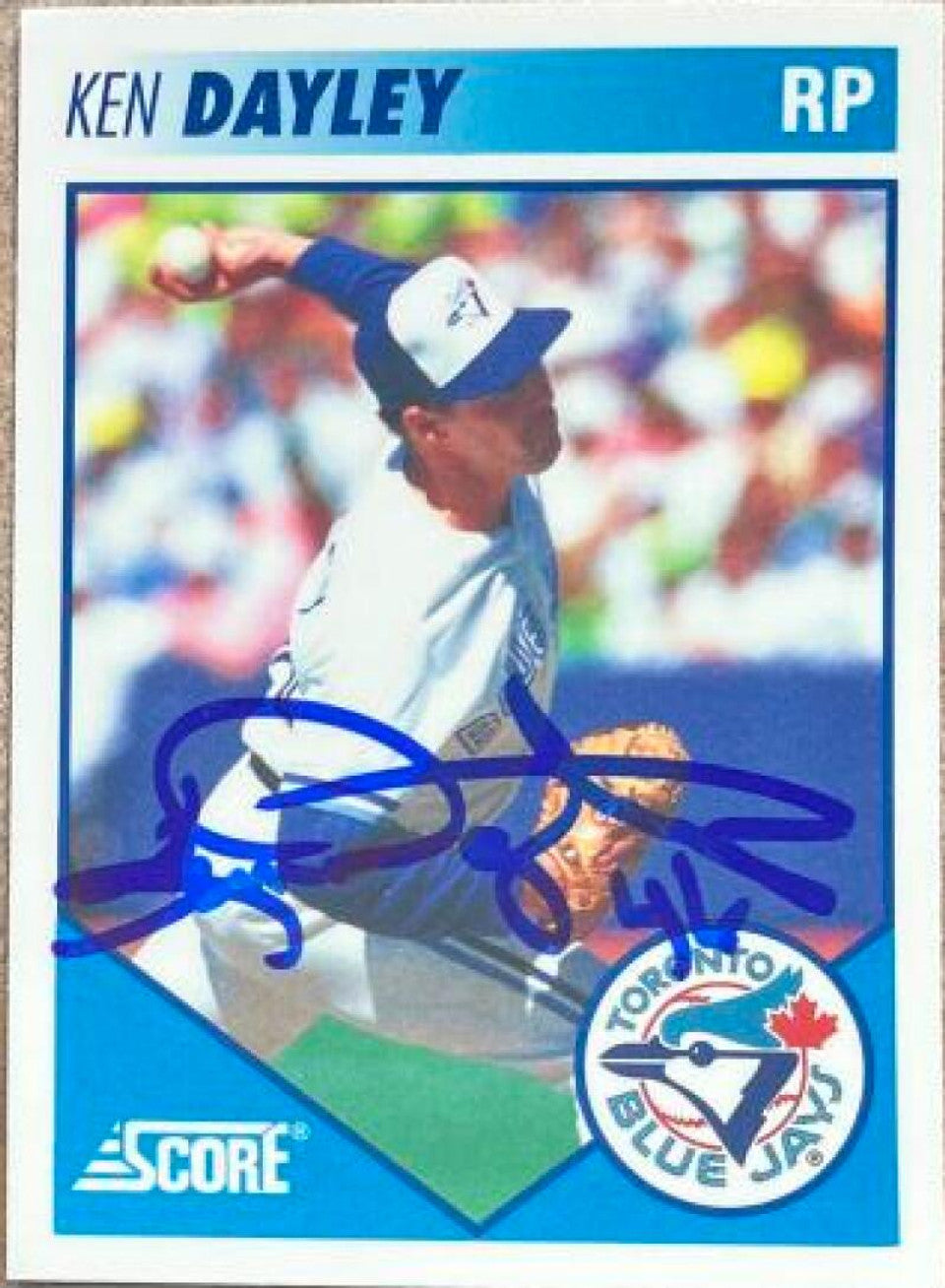 Ken Dayley Signed 1991 Score Team Set Baseball Card - Toronto Blue Jays