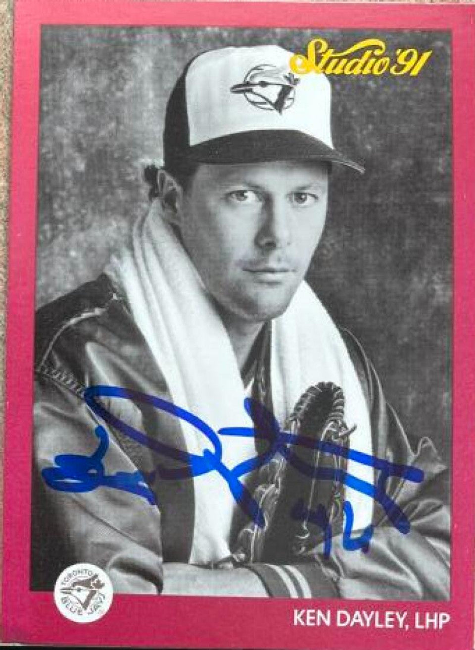 Ken Dayley Signed 1991 Studio Baseball Card - Toronto Blue Jays