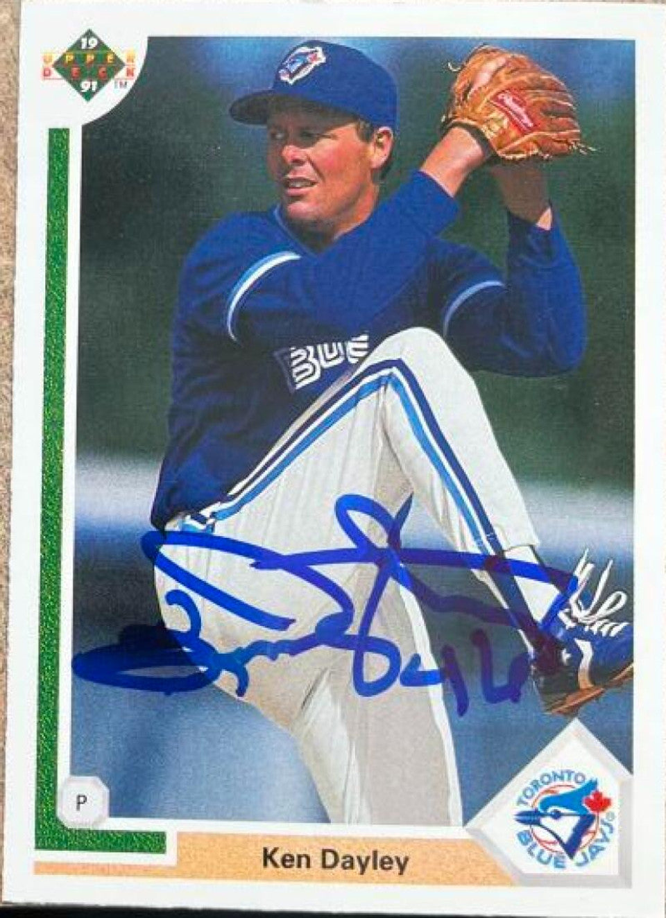 Ken Dayley Signed 1991 Upper Deck Baseball Card - Toronto Blue Jays