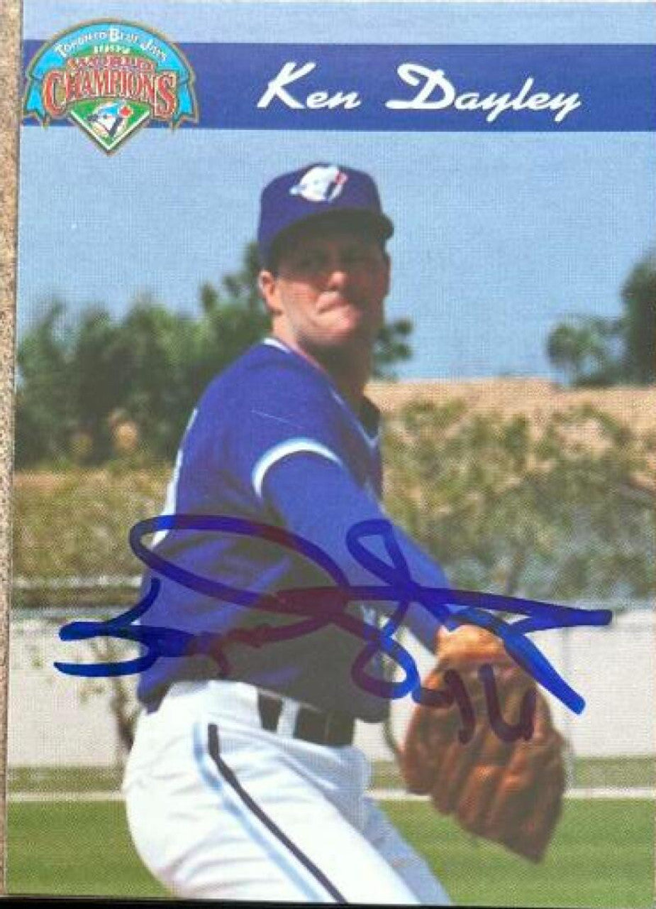 Ken Dayley Signed 1993 Fire Safety Baseball Card - Toronto Blue Jays