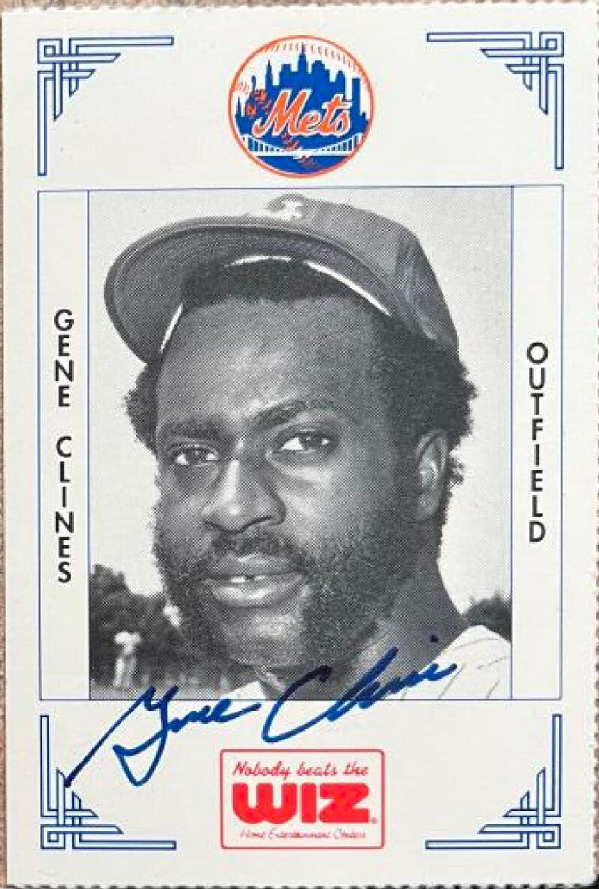 Gene Clines Signed 1993 WIZ Baseball Card - New York Mets