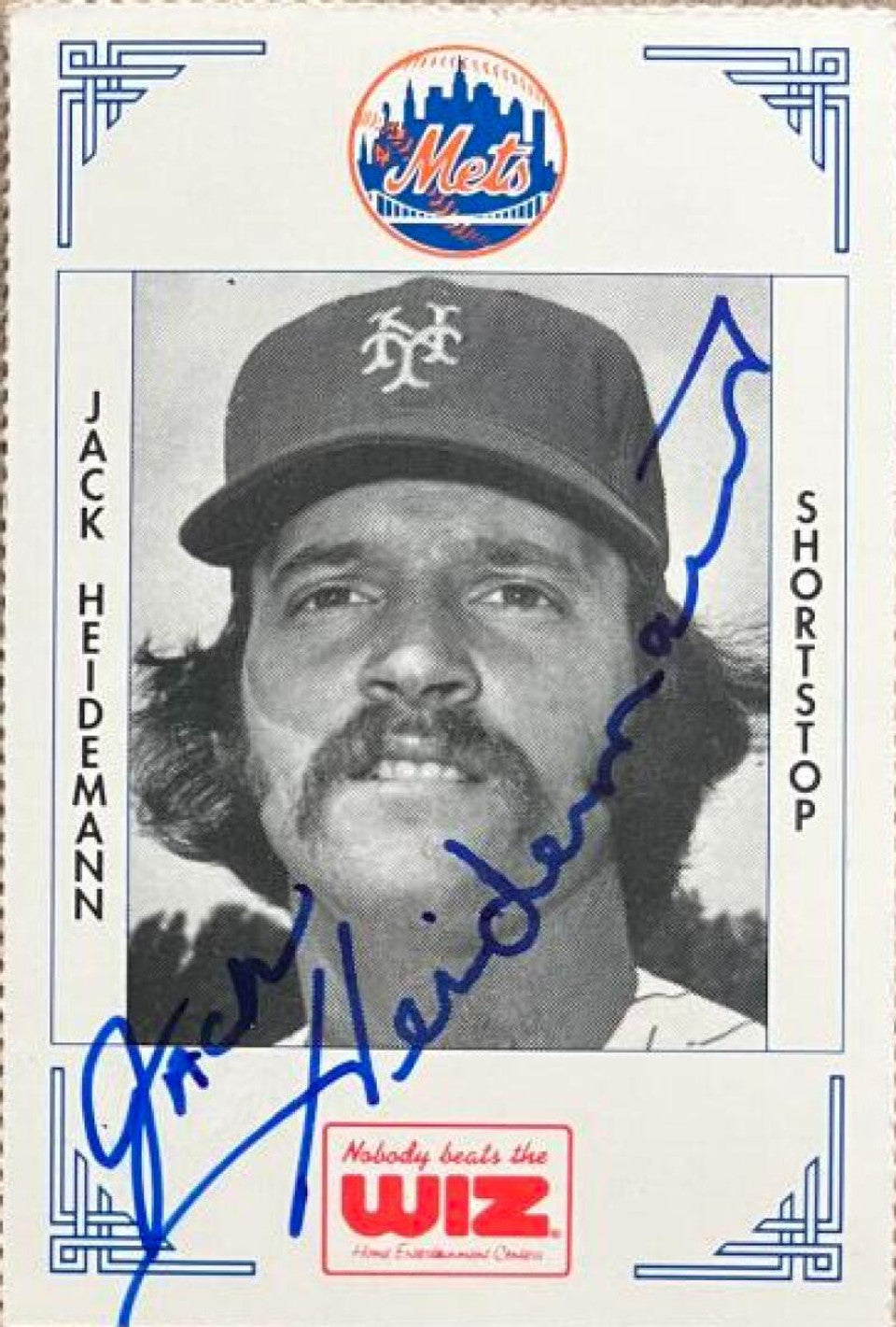 Jack Heidemann Signed 1993 WIZ Baseball Card - New York Mets