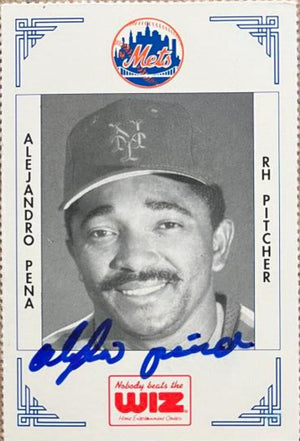 Alejandro Pena Signed 1993 WIZ Baseball Card - New York Mets