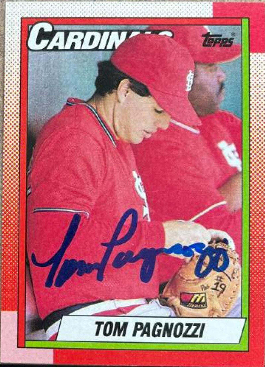 Tom Pagnozzi Signed 1990 Topps Baseball Card - St Louis Cardinals