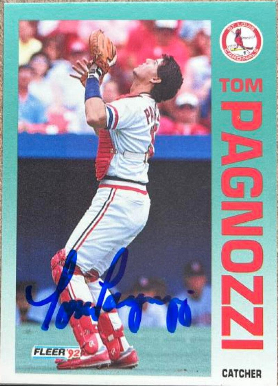 Tom Pagnozzi Signed 1992 Fleer Baseball Card - St Louis Cardinals