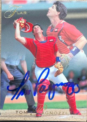 Tom Pagnozzi Signed 1993 Flair Baseball Card - St Louis Cardinals