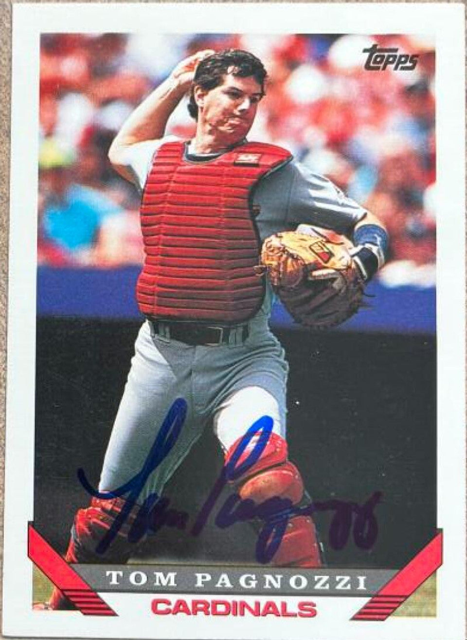 Tom Pagnozzi Signed 1993 Topps Baseball Card - St Louis Cardinals