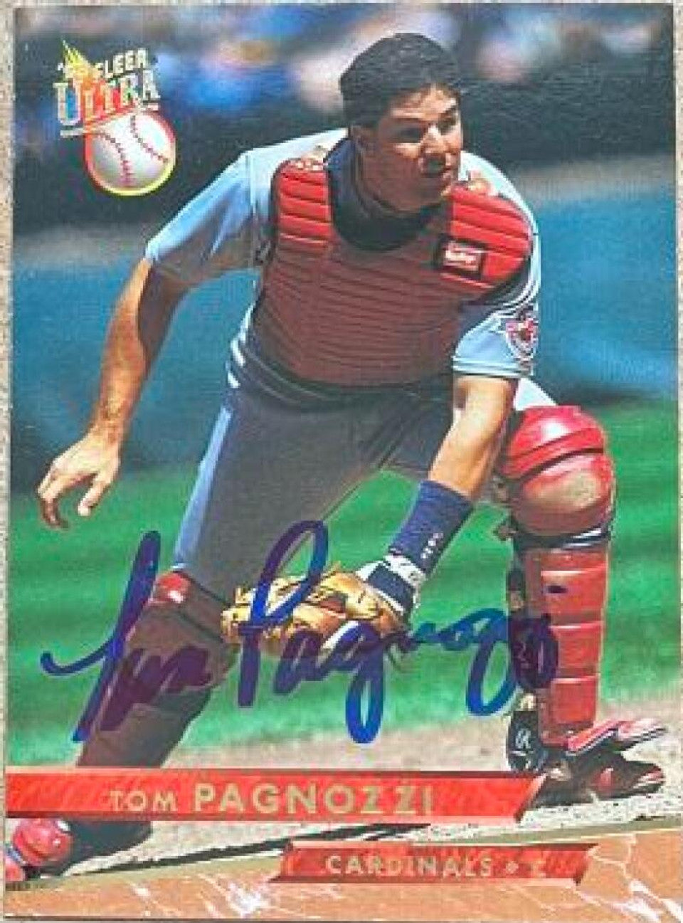 Tom Pagnozzi Signed 1993 Fleer Ultra Baseball Card - St Louis Cardinals