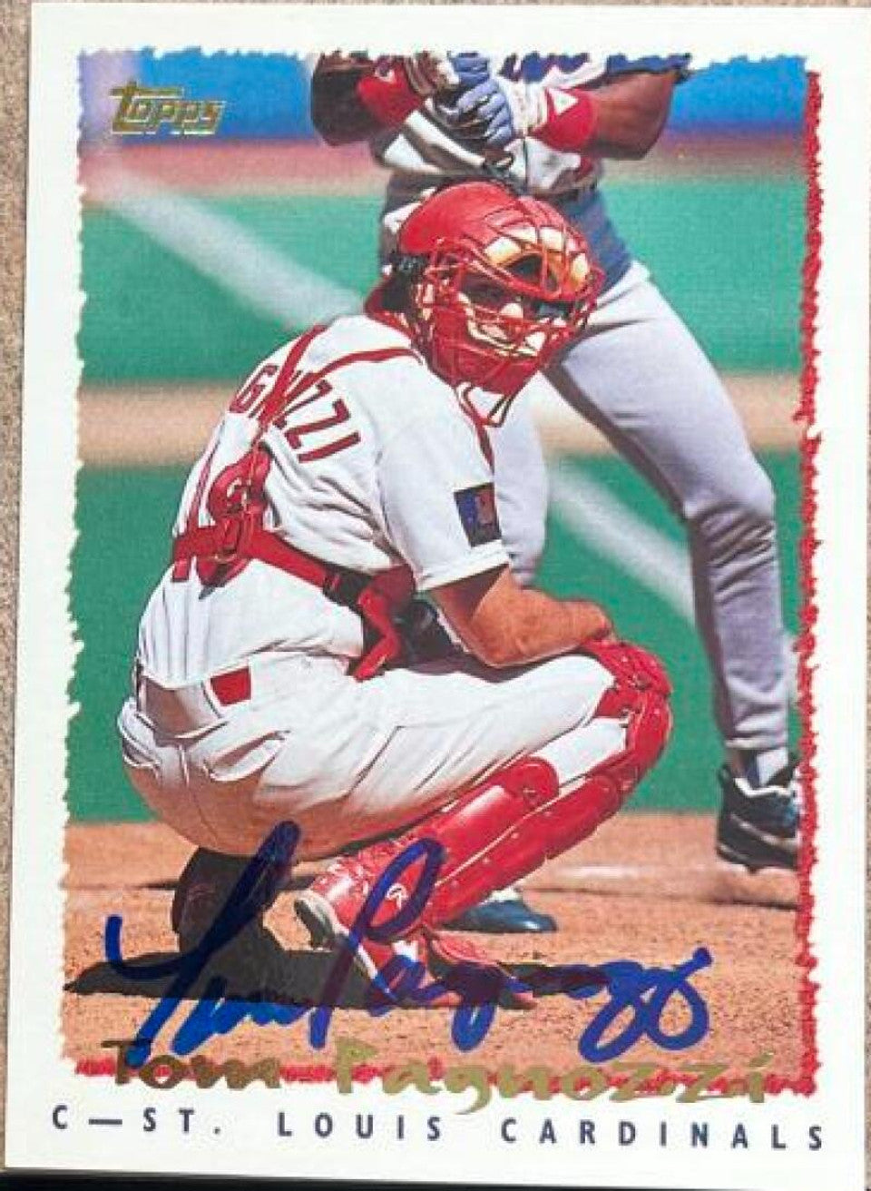 Tom Pagnozzi Signed 1995 Topps Baseball Card - St Louis Cardinals