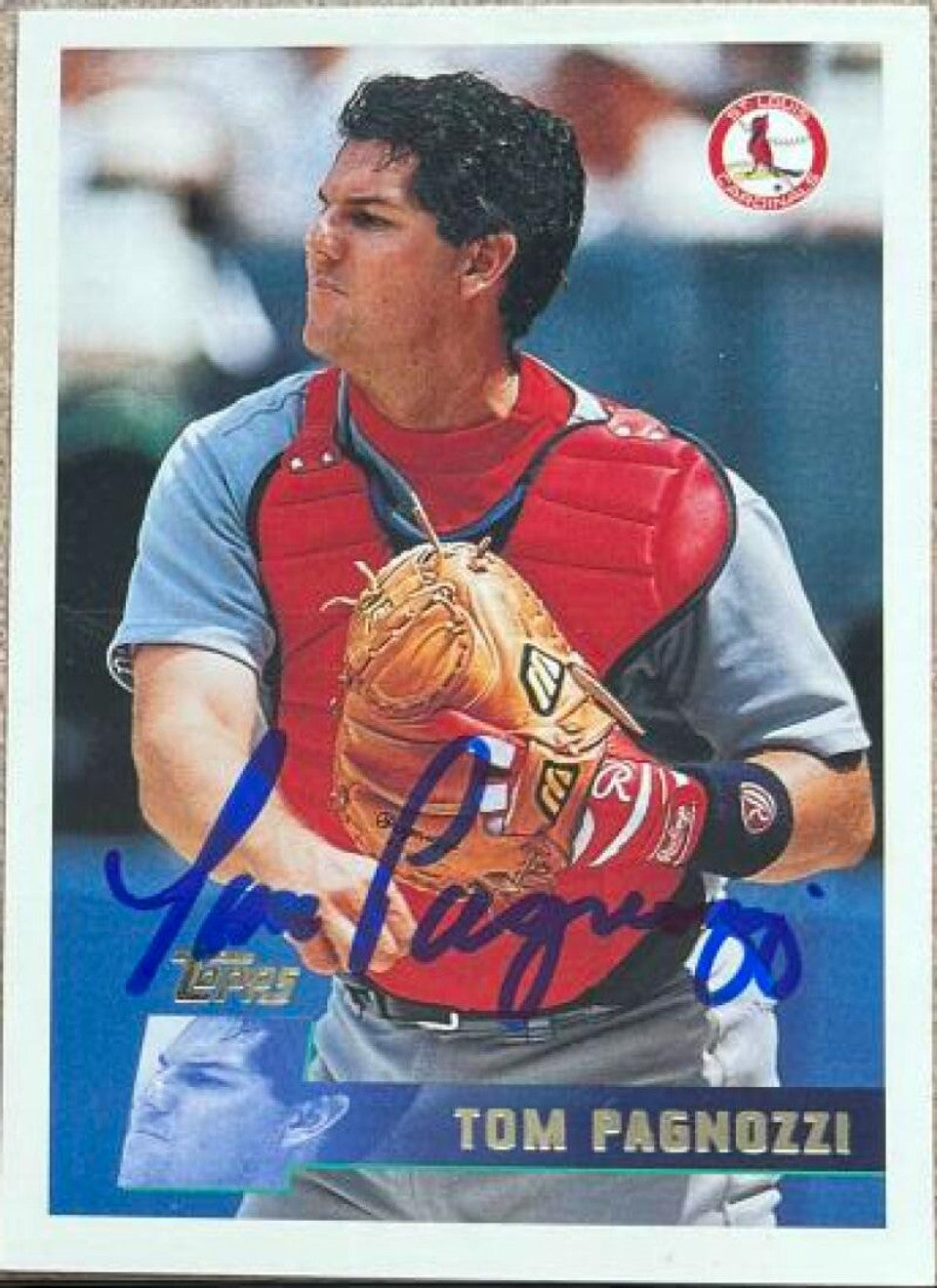 Tom Pagnozzi Signed 1996 Topps Baseball Card - St Louis Cardinals