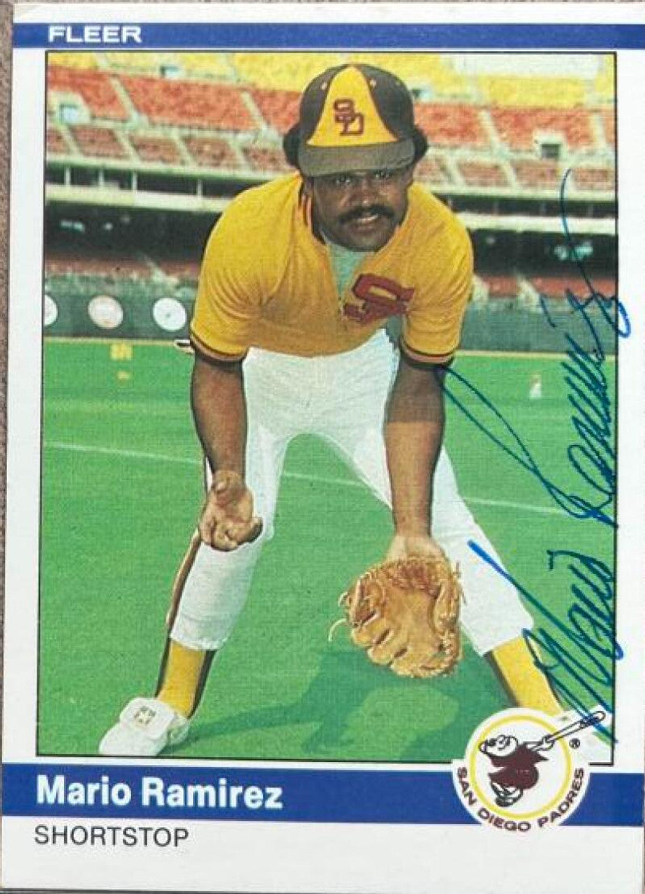 Mario Ramirez Signed 1984 Fleer Baseball Card - San Diego Padres