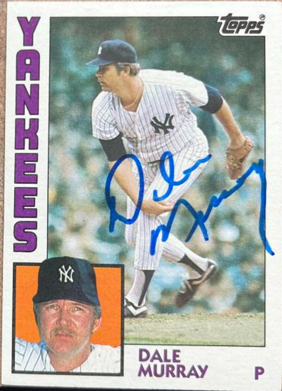 Dale Murray Signed 1984 Topps Baseball Card - New York Yankees