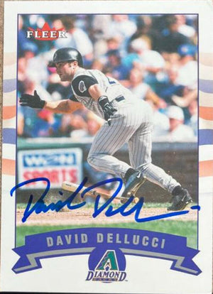 David Dellucci Signed 2002 Fleer Baseball Card - Arizona Diamondbacks