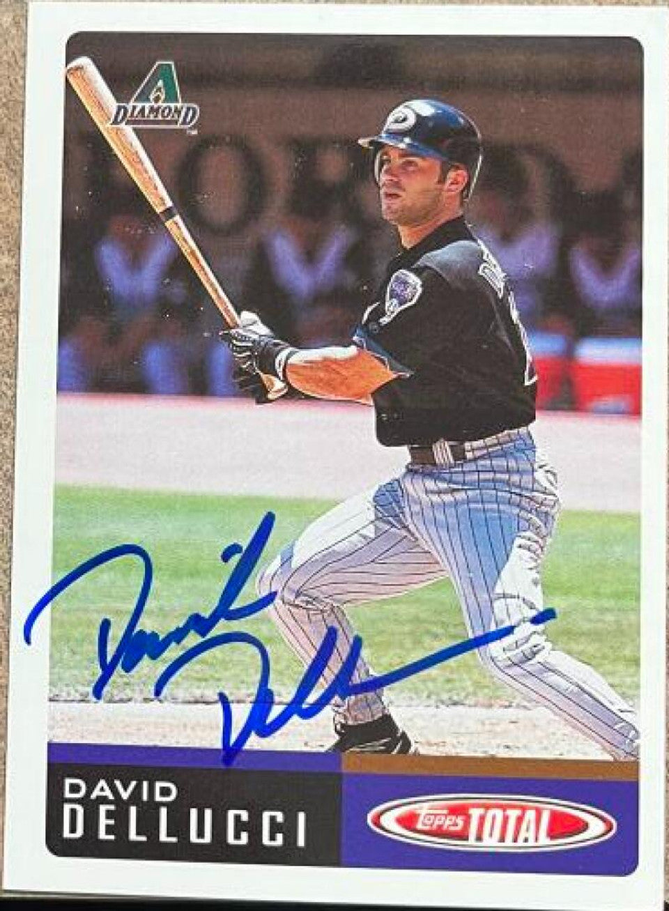 David Dellucci Signed 2002 Topps Total Baseball Card - Arizona Diamondbacks